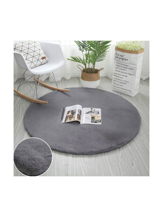 Anti-slip Rug Round Silver (light Grey)