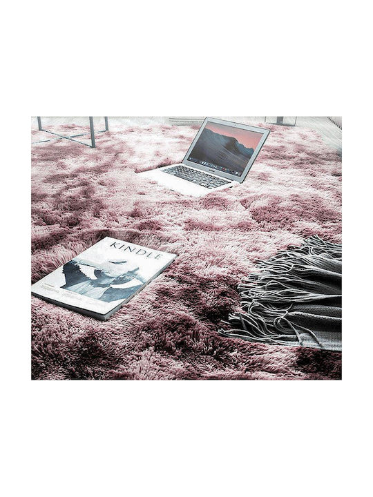 Strado Carpets Rutschfest Teppich Rechteckig Zottelig Synthetisch,Polyester/Cotton/Leather Pink