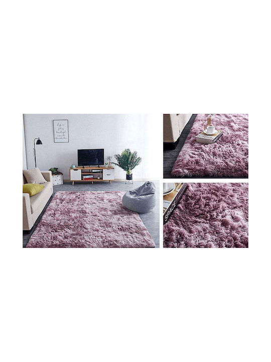 Strado Carpets Rutschfest Teppich Rechteckig Zottelig Synthetisch,Polyester/Cotton/Leather Pink