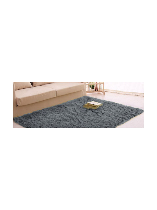 Strado Carpets Противоплъзгащо Килим Правоъгълена Shaggy Сив