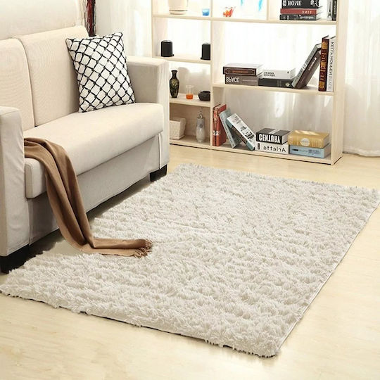 Strado Carpets Rug Rectangular Shaggy Cream Beige