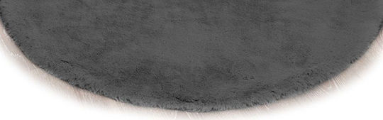 Strado Carpets Rutschfest Teppich Rund Synthetisch,Polyester/Cotton/Leather Grey