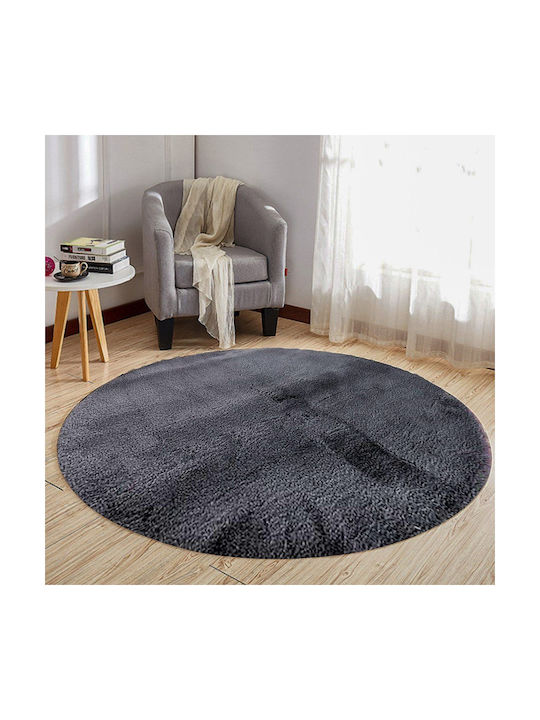 Strado Carpets Αντιολισθητικό Χαλί Στρογγυλό Grey Φ80cm