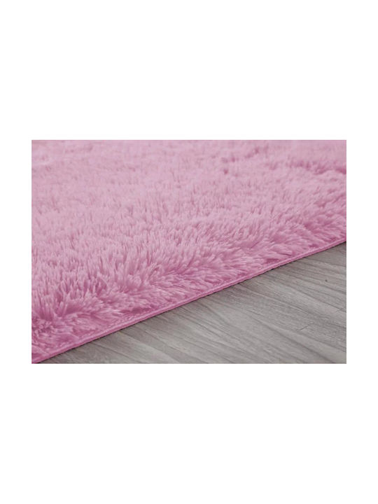 Strado Carpets Rug Rectangular Shaggy Pink