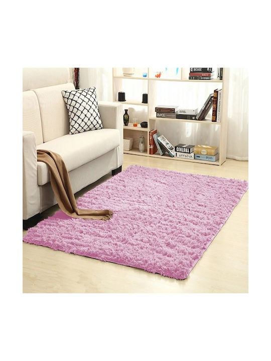 Strado Carpets Rug Rectangular Shaggy Pink
