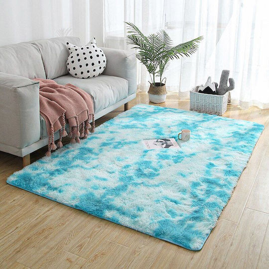 Strado Carpets Ombre Αντιολισθητικό Χαλί Ορθογώνιο Shaggy Light Blue 200x200cm