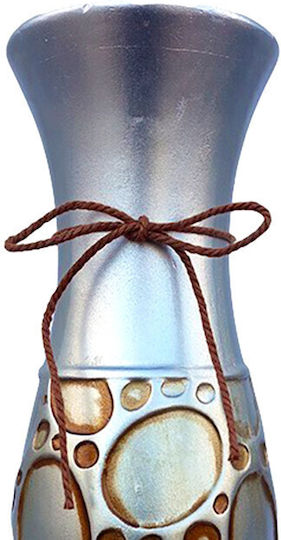 Velve Διακοσμητικό Βάζο Κεραμικό Ασημί 11xΥ30cm