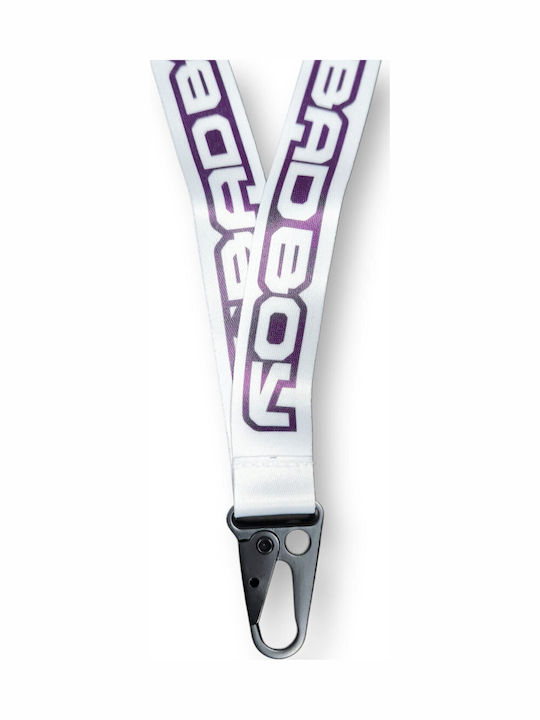 Μπρελόκ Λουράκια Λαιμού Badboy Logo Trn Lanyard White Purple Μπρελόκ Λουράκια Λαιμού Badboy Logo Trn Lanyard White Purple