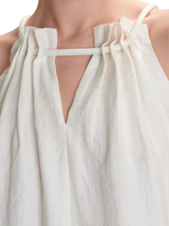 Καλοκαιρινό Midi Φόρεμα Off White