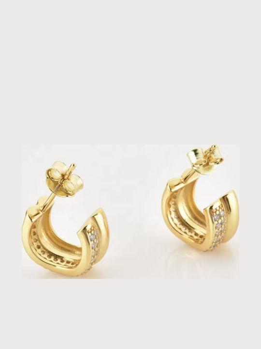 Earrings made of Silver Gold Plated with Stones