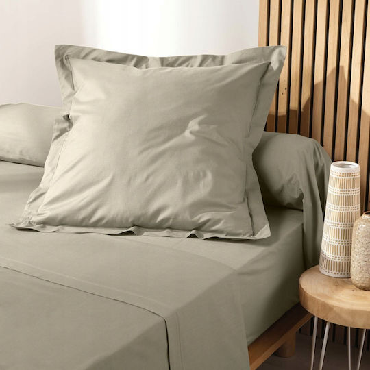 Douceur d'Intérieur Decorative Pillow Case Biolina Made of 100% Cotton Ecru 63x63cm