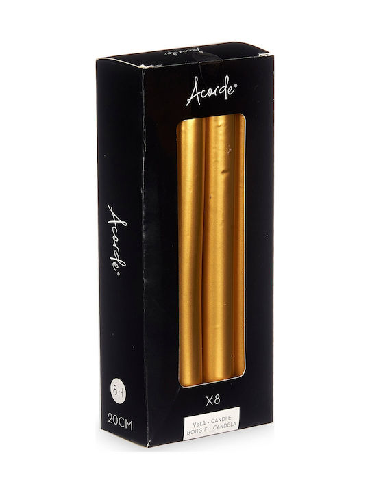 Atmosphera Aromatic Taper Candle Gold 21cm 8 Pieces
