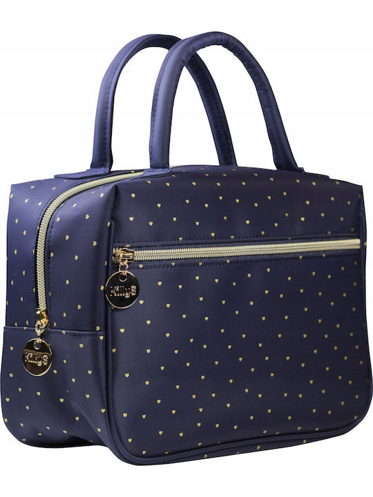 Killys Golden Heart Cosmetic Bag Two Zippers