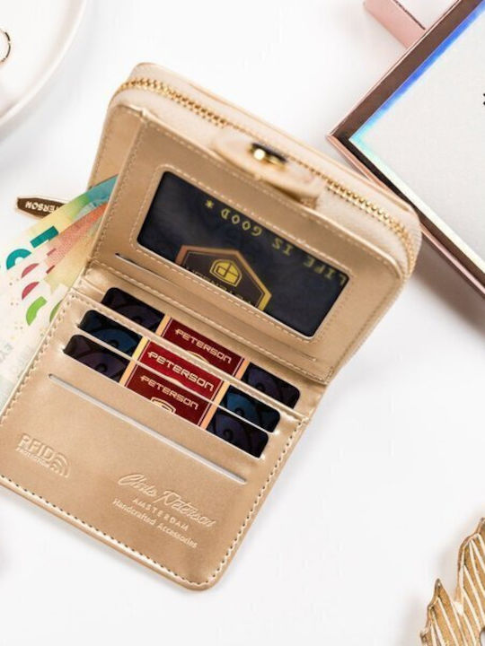 Small Women's Wallet with RFID Beige