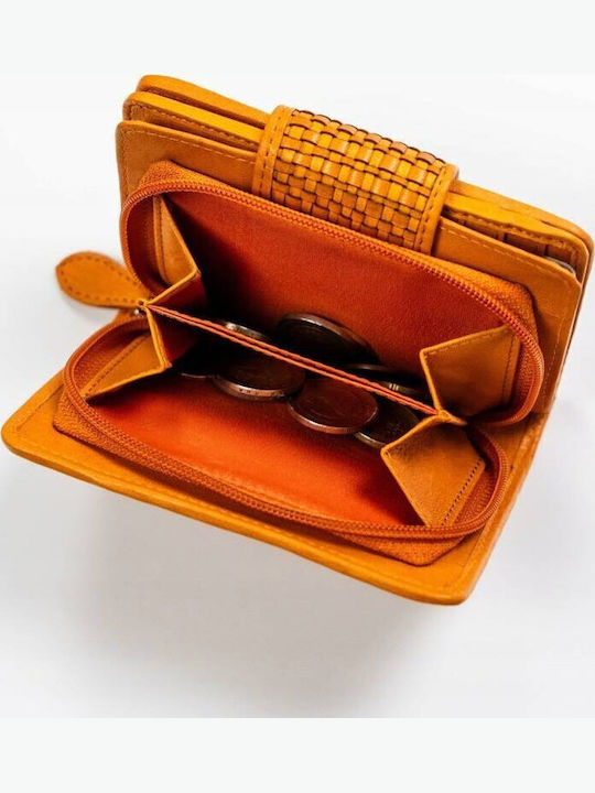 Естествена Кожа Дамски Портфейл с RFID Оранжев