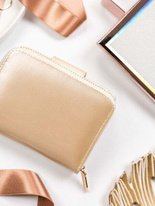 Small Women's Wallet with RFID Beige