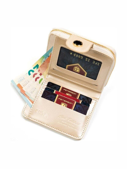 Small Women's Wallet with RFID Beige