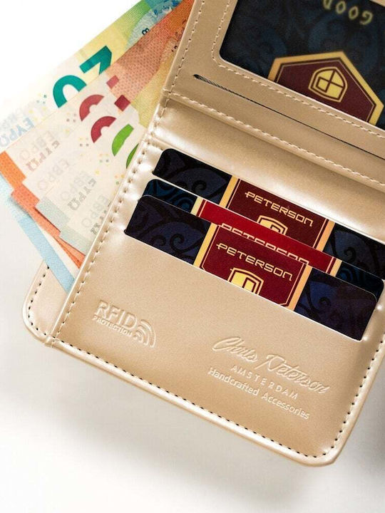 Small Women's Wallet with RFID Beige