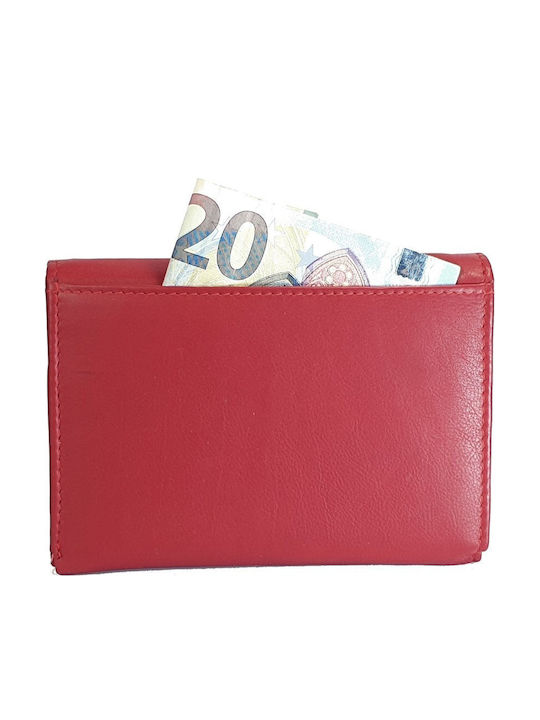 Μικρό Δερμάτινο Γυναικείο Πορτοφόλι με RFID Κόκκινο