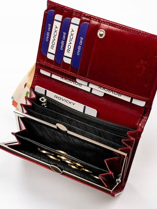 Δερμάτινο Γυναικείο Πορτοφόλι με RFID Κόκκινο