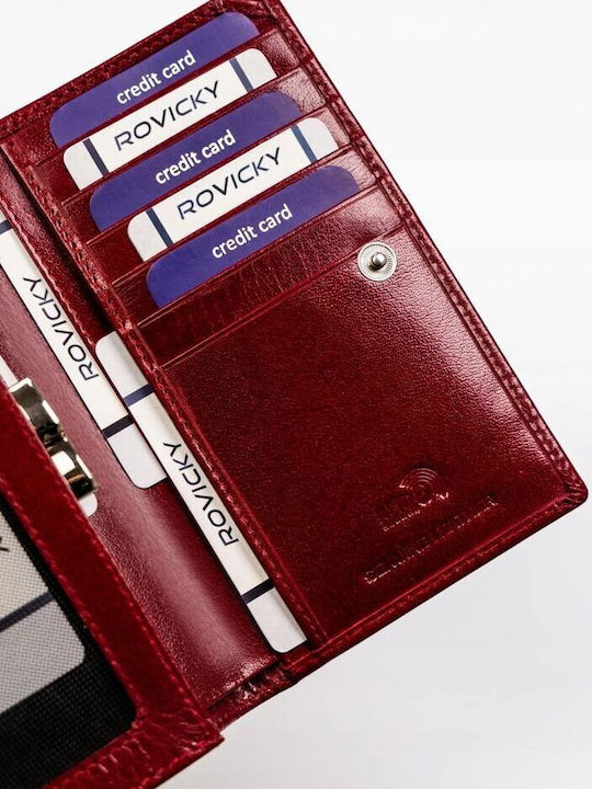 Δερμάτινο Γυναικείο Πορτοφόλι με RFID Κόκκινο