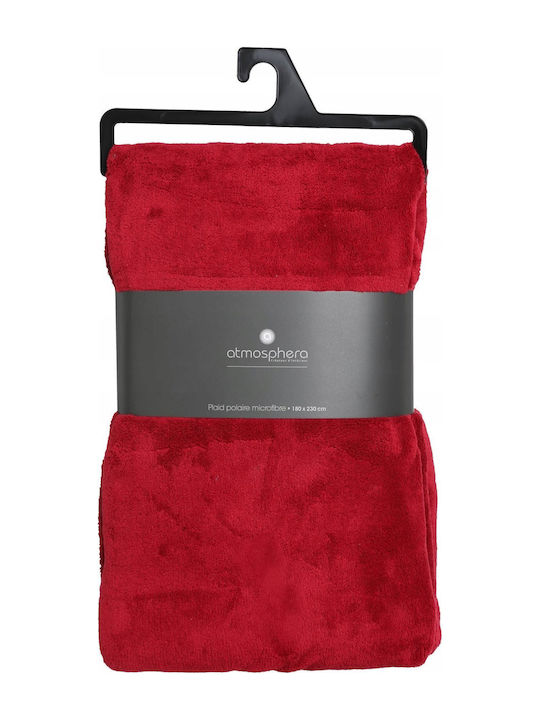 Atmosphera Velvet Semi-Double Blanket 180x230cm Red