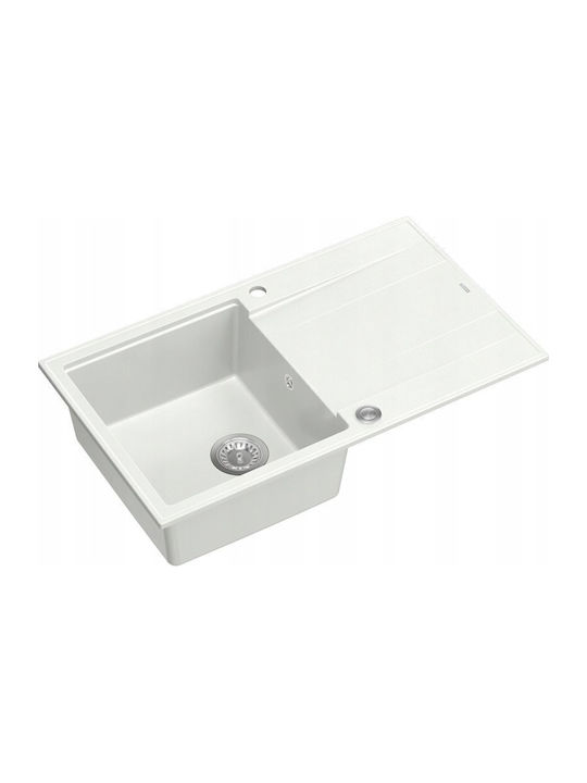 GraniteQ Evan 111 Drop-In Мивка Inox Ш86xД50см Бял