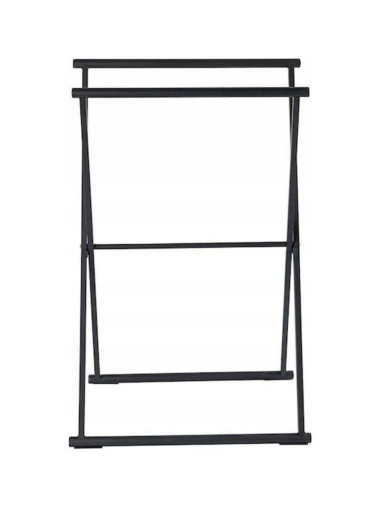 Wenko 237091121 Double Floor Standing Bathroom Freestanding Towel Rack ​35x80.5cm Inox Black