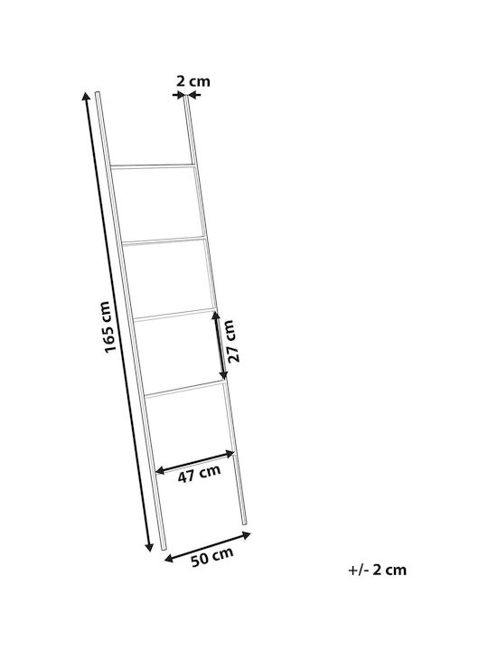 Beliani Поставка за дрехи Баня Единичен ​50x165см Сребрист
