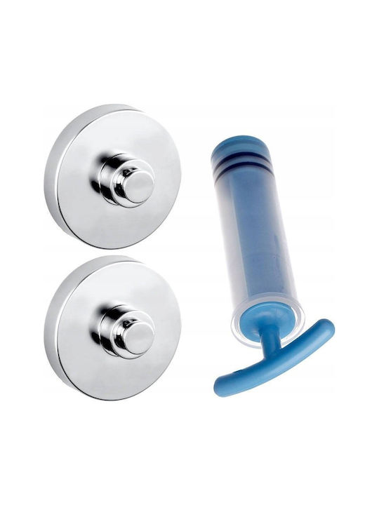 Wenko Vacuum Ράγα Μπάνιου Διπλή Επιτοίχια με Βίδες ​5x6cm Ασημί