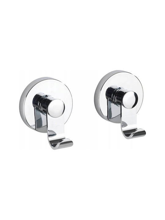 Wenko Vacuum Ράγα Μπάνιου Διπλή Επιτοίχια με Βίδες ​5x6cm Ασημί