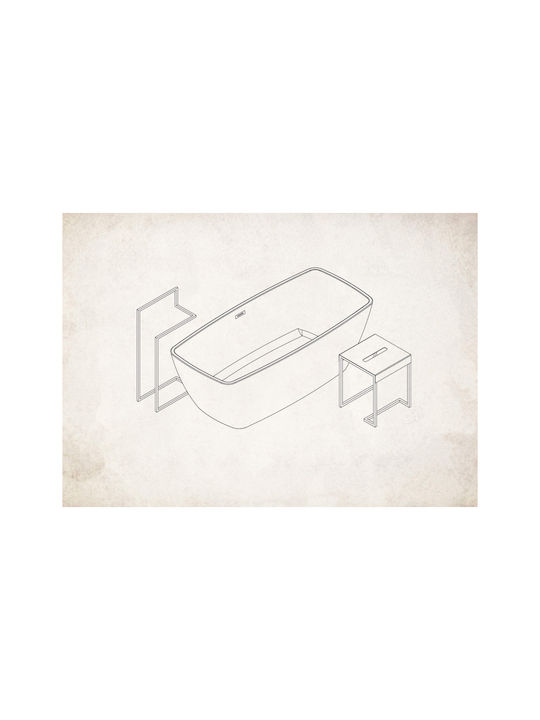 Deante Single Etaj Bathroom Raft de haine Argint