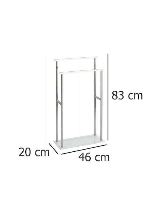 Wenko Ράγα Μπάνιου Διπλή Επιτοίχια με Βίδες ​20x83cm Ασημί