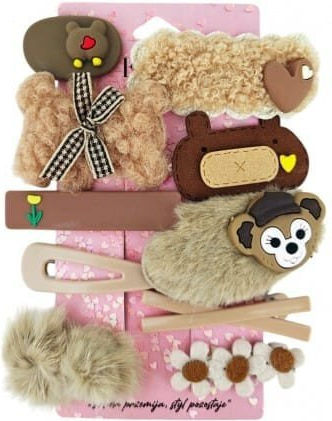 Set Package 10-in-1 Fluffy Brown Hairpins Hair Clips Sp408