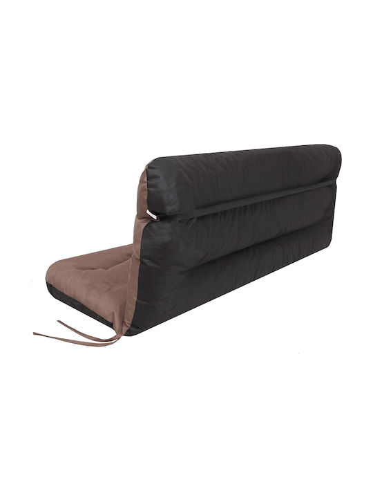 Αδιάβροχο Μαξιλάρι Κούνιας Κήπου με Πλάτη Ania Dark Brown