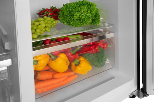 Amica Side-by-Side Refrigerator 562lt Total NoFrost H177xW91.2xD70.4cm Inox FY5119.3DFBX