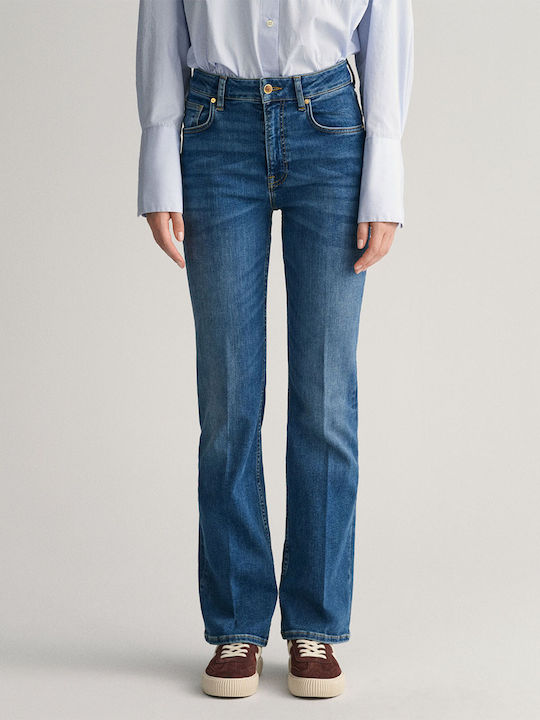 High Waist Women's Jean Trousers Flared in Slim Fit