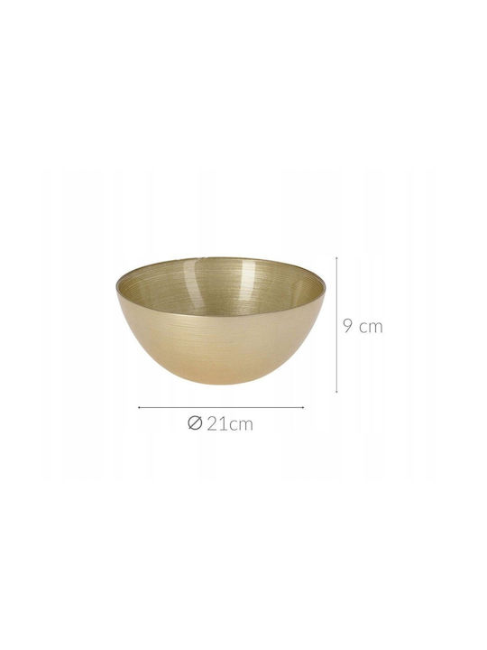 Eurofirany Dekorative Schüssel Glas Gold 21x21cm 1Stück