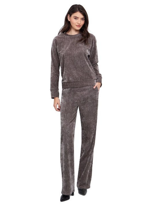 Damen Stoffhose in Gerader Bein Stil Grau