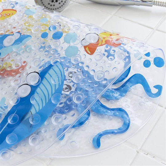 Rutschfeste Badematte mit Saugnäpfen Blau 39x69εκ.