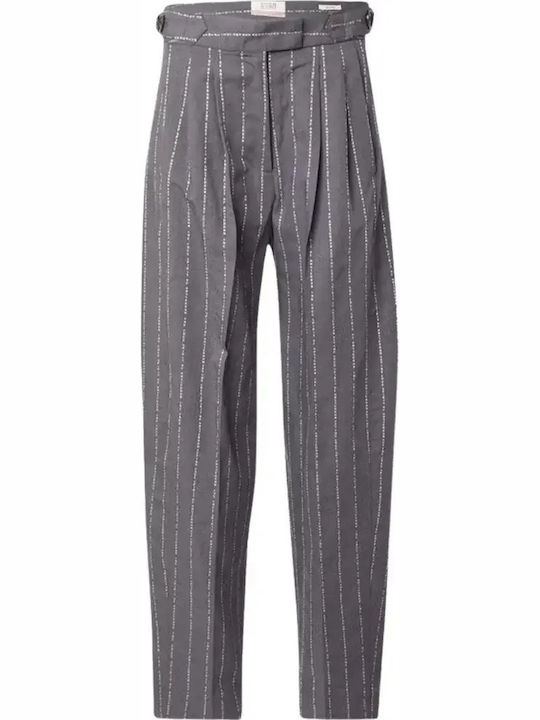 Quinn Damen Stoff Hose Gestreift Gray