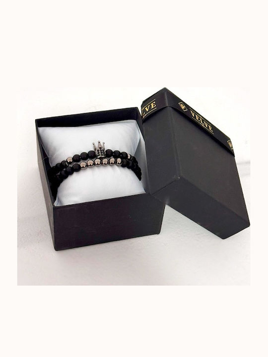 Velve Men's Bracelet Set made of Silver with Zircon