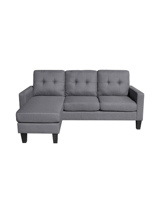 Meggy Corner Couch with Reversible Angle Grey 184.5x129x86 cm