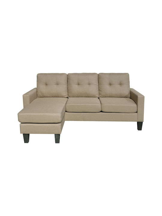 Meggy Corner Couch with Reversible Angle Beige 184.5x129x86 cm