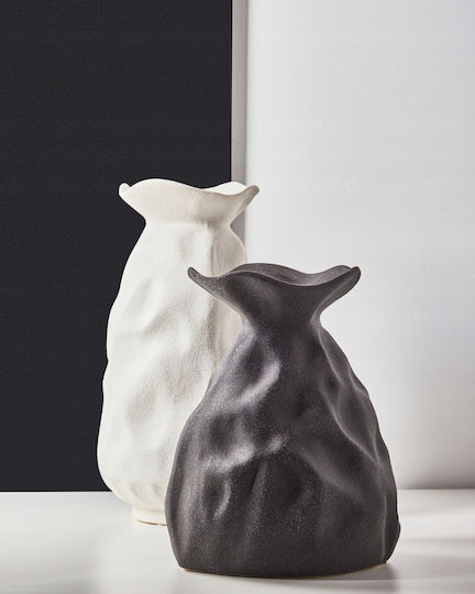 Beliani Keramik Vase Coontail Schwarze