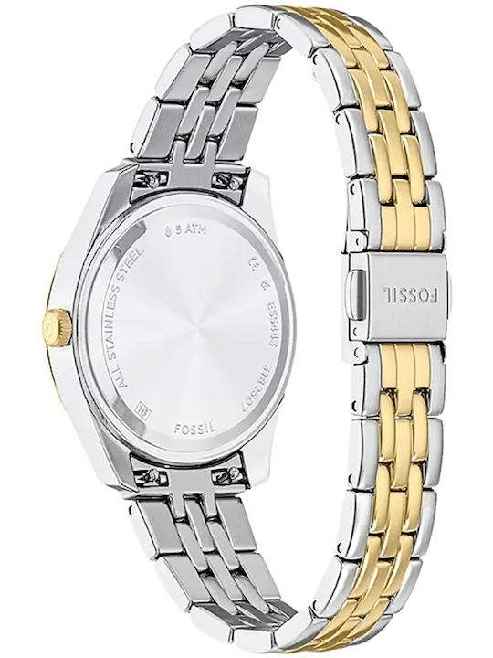 Fossil Three Кварцов Часовник с Метална Верижка