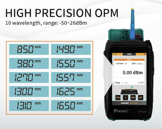 Proskit MT-7620 Optical Fiber Cable Tester USB Digital