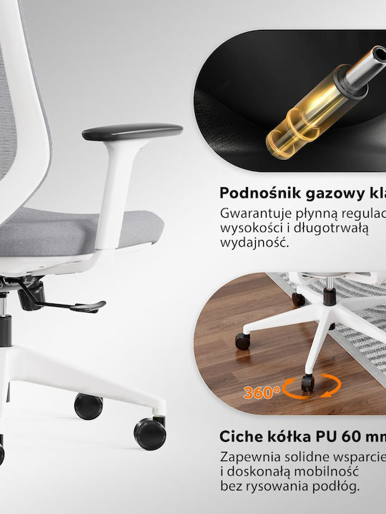Stuhl Büro mit Verstellbaren Armen Weiß SENSE7