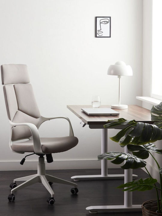 Beliani Καρέκλα Γραφείου με Ρυθμιζόμενα Μπράτσα Beige-grey