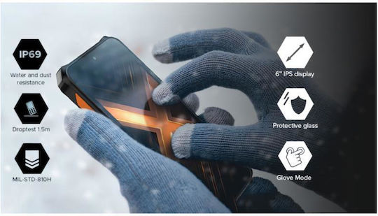 Hammer Energy X2 5G Dual-SIM (8GB/256GB) Widerstandsfähig Smartphone Black-Orange